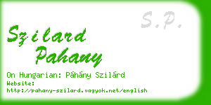 szilard pahany business card