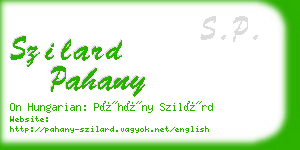 szilard pahany business card